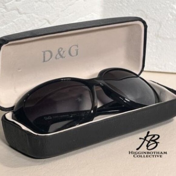 NEW DOLCE & GABBANA D&G 8063 501/8G GLOSSY BLACK 60-15-135 SUNGLASSES 3N W/ CASE - Picture 1 of 15